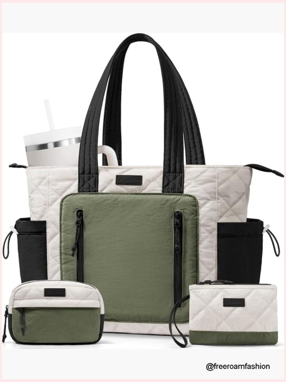 Puffer Tote Bag for Women, Lightweight Puffy Work Laptop Handbag Teacher Nurse